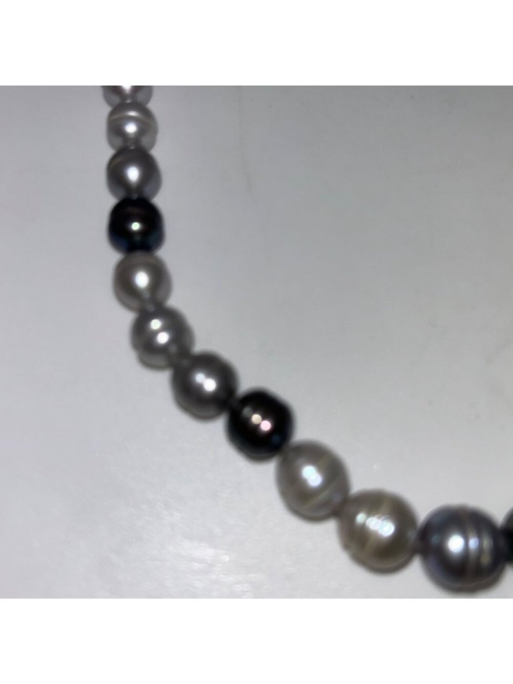 Freshwater Pearl Necklace, Potato Pearls Ring Pearls Hand Knotted 18" - Picture 8 of 12